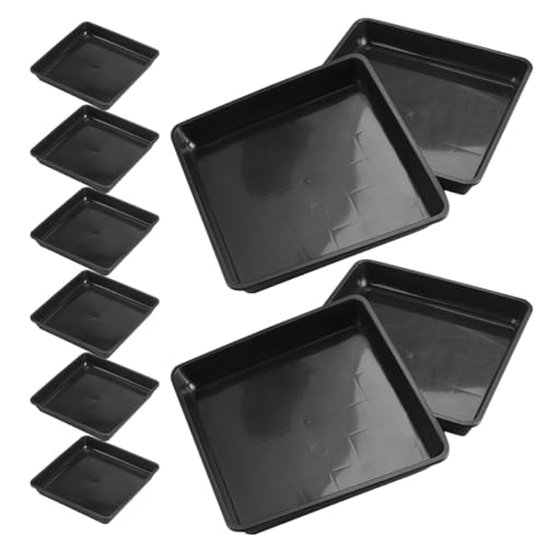 NOLITOY Bandejas Cuadradas para Macetas 15 Pcs 15X15 CM Negras Borde Alto 22 CM Platos de Drenaje para Plantas de Interior Recolectores de Agua para Bonsáis y Jardinería Doméstica