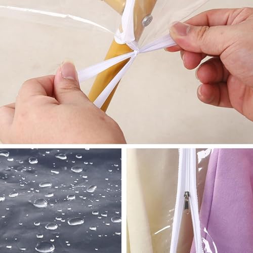 Housse de tringle à vêtements transparente longue 150cm pour robe
