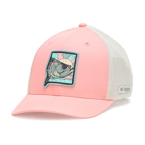 Columbia Youth PFG Mesh Ball Cap, Sorbet/Stone/Sunset Fish, One Size