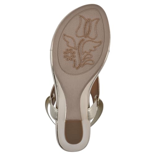 WHITE MOUNTAIN Women's All Dres Wedge Sandal, Gold/Smooth, 11 M by WHITE MOUNTAIN - Used condition - Image 8