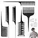 6 Tamaños Peine Mechas Kit Pettine Balayage Set Mechas Comb Pelo Peines De Peluqueria Profesional Antiestático Herramienta De Peinado Para Peluquería, Tejer, Corte, Mechas Ombré Hombres Mujeres