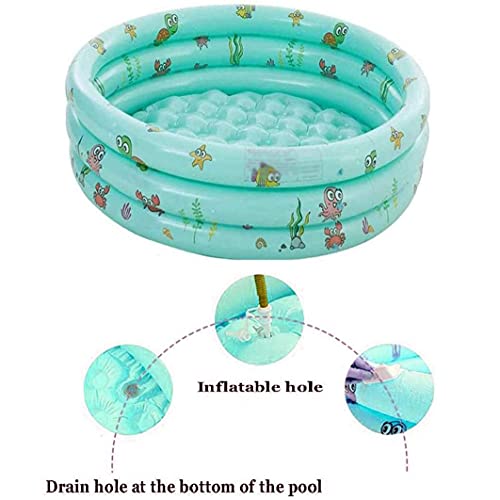 FINFFON Paddling Pool 3-Ring Runde Sommer Paddel Badewanne Baby Sommer Faltbare Familie Wasser Pools for Kinder… – Bild 7