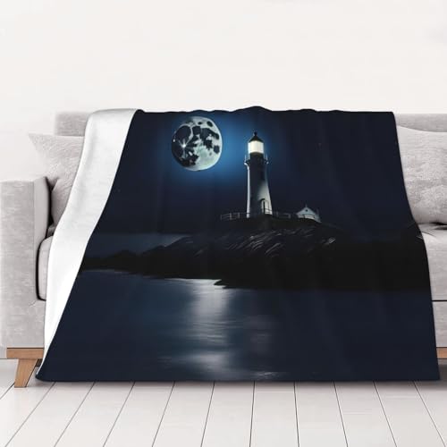 Couverture de lit en flanelle douce et chaude Moonlight Lighthouseluxury épaisse - 2