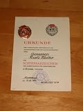  Urkunde Schiessabzeichen der Kampfgruppen der Arbeiterklasse in Bronze inkl. Abzeichen aus 1980