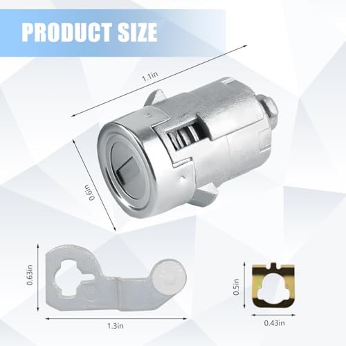image for HZEL 1 Pair Car Driver and Passenger Door Lock Cylinder Set with 2 Key