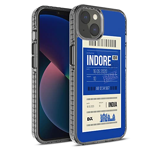 Image of DailyObjects Case for iPhone 13 Compatible with Mag-Safe Wireless Charging, Stride 2.0 Indore City Tag Slim Shockproof Back Cover with Inner Magnetic Ring