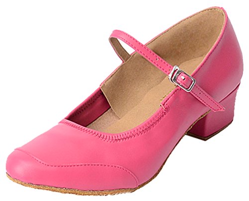 Chaussures de danse bout fermé pour protéger les pieds en rumba et chacha rose 38.5