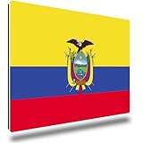 TRIOSK Kühlschrankmagnete Länderflaggen Magnet Flagge Ecuador Länder Reise Souvenir Geschenk für Reiselustige Frauen Männer Weltenbummler Kühlschrank stark eckig groß 85x55 mm
