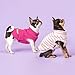 Fitwarm 2 Pack Striped Fleece Dog Sweater, Warm Winter Dog Clothes for Small Dogs Girl, Fuzzy Turtleneck Pet Outfit, Doggy Pullover Jumper, Rose Pink, White, Light Pink, XS