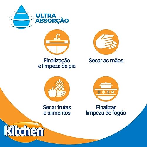 Papel Toalha Kitchen Jumbo Ultra Leve 240 Pague 220 Folhas 19x20cm Limpeza