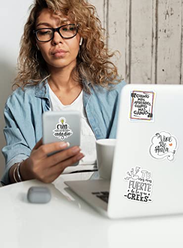 102Pcs Spanish Inspirational Stickers For Teens Adults Kids Teachers | 102Pcs Motivational Stickers | Positive Quote Stickers For Journaling Scrapbook,Water Bottles, Laptop | Reward Sticker #TOP2
