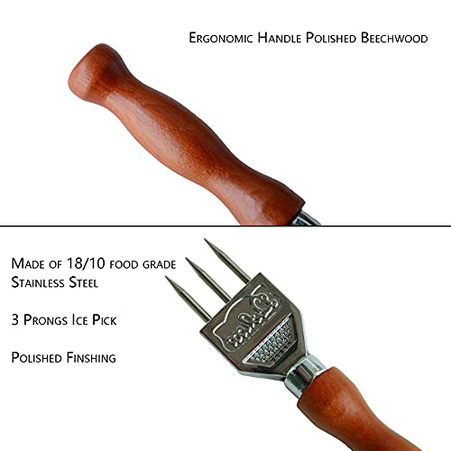 Hakchert Ice Picks With Safety Wooden Handle Set.ice Picks For Breaking Ice.ice Pick Tool.ice Picks For Kitchen.kitchen Tool.ball Crusher.crushed Ice.ice Crusher.ice Pick Self Defense. (2 In 1) #TOP3