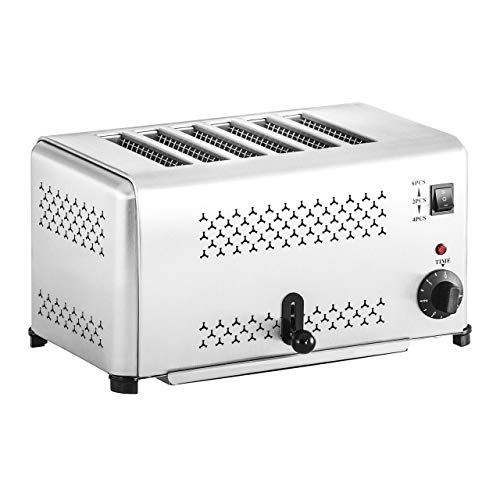 Royal Catering - Gastro Toaster Röster (6 Schlitze, 2.500 W, getrennte Schachtheizung, Krümelschublade, Edelstahl… – Bild 3