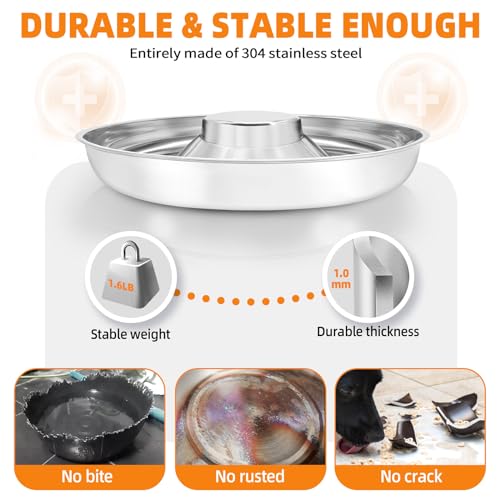 Stainless Steel Puppy Bowls 2 Pack, Pet Slow Feeder Bowls, Water Bowl, Feeding Weaning for Small Medium Large Dogs, Cat, Pets (2 Pack, Large:1.3” x 13.6”) Stainless Steel Puppy Bowls 2 Pack, Pet Slow Feeder Bowls, Water Bowl, Feeding Weaning for Small Medium Large Dogs, Cat, Pets (2 Pack, Large:1.3” x 13.6”)