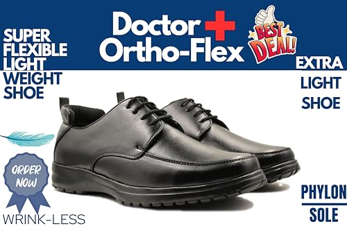 Image of Men's Orthopedic Formal Shoes - Lightweight Comfort with Arch Support, Memory Cushion Insole & Anti-Skid Sole | Stylish Office Wear | Model 1083 | Black, Brown, Tan-1083