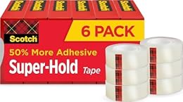 Scotch Super-Hold Tape, 6 Rolls, 50% More Adhesive, Trusted Favorite, 3/4 x 800 Inches, Boxed (700S6)