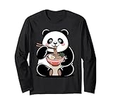 carino panda mangiare ramen giapponese kawaii animal noodles maglia a manica
