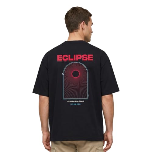 Image of Nobero Men's Oversized Graphic T-Shirt for Men | Soft Cotton | Drop Shoulder Relaxed Fit | Printed Casual Tshirt for Men