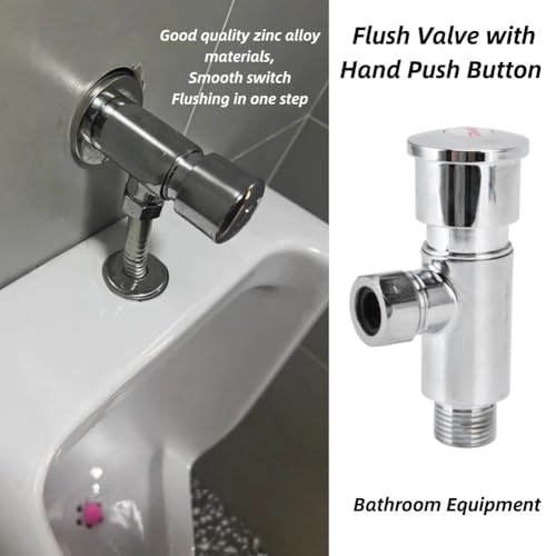 Flush Valve, Urinal Flush Valve, Zinc Alloy Mannual Time Delay Flush Urine Valve Push Button Water Tank Valve Urinal Exposed - Image 3