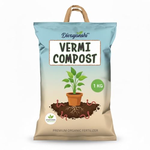 Image of Divayanshi Organic Vermicompost for Plants & Gardening | Natural Soil Conditioner for Home Garden, Pots & Terrace Plants-1kg