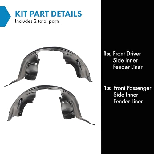 Image of TRQ Front Inner Fender Liner Set Compatible with 2017-2021 Buick Encore GM1248275 GM1248307 GM1249275 GM1249307