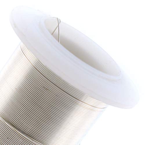 Image of The Beadsmith Wire Elements 28-Gauge Lacquered Tarnish-Resistant Copper Wire for Jewelry Making, 40 Yard, 36.58 Meter Spool (Silver Color)