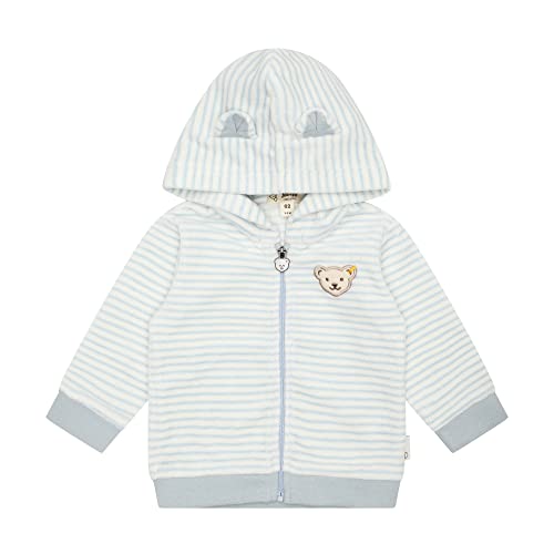 Steiff Baby Basic Bommel Beanie – Weicher Organic Velour Mit Teddybärmotiv – Bindebänder (bis Größe 47)
