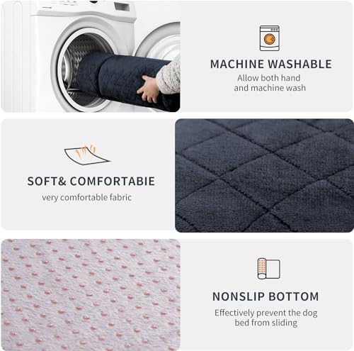 Image of Hero Dog Soft Dog Bed Dog Crate Pad Mat for Medium /Large Dogs, 36 inch Soft Flannel Machine Washable Pet Beds Kennel Pad with Non-Slip Bottom, Dark Grey