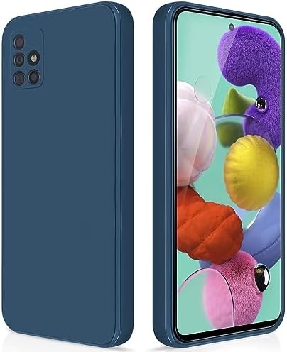 GiiYoon Case Compatible with Samsung Galaxy A13 4G, Silky-Soft Touch Full-Body Protective Phone Silicone Case, Shockproof Cover with Microfiber Lining, Blue