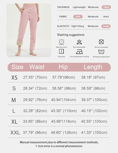 Image of Gihuo Women's Sherpa Lined Sweatpants Winter Warm Fleece Lined Sweatpants with Pockets Fleece Jogger Pants