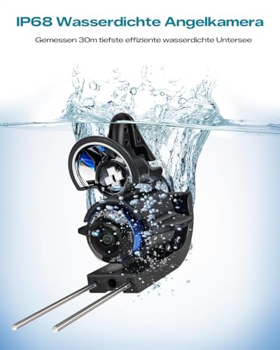 FourQ Unterwasser-Angelkamera, 220° Ultra-Weitwinkel Video-Fischfinder mit 4,3 Zoll HD LCD-Monitor, 5000mAh Akku, 30m wasserdichtem Kabel & IR-Nachtsicht für EIS-, See-, Boots- und Kajakangeln