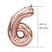 Juland Rose Gold Number Balloons Large Foil Mylar Balloons 40 Inch Giant Jumbo Number Balloons for Birthday Party Decorations 16