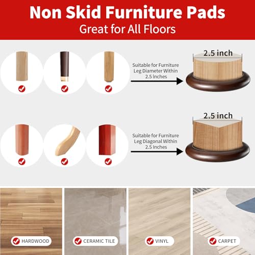 Ezprotekt Φ 63,5 mm Non Slip Wood Furniture Caster Cups - Image 3