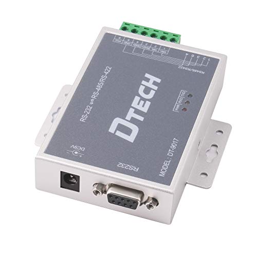Image of DTECH Bi-Directional Active RS232 to RS485 RS422 Serial Converter with Surge Protection 600W 15KV ESD DB9 to RJ45 Phoenix Contacts Adapter Power Supply TX RX LEDs for Long Haul Data Communication