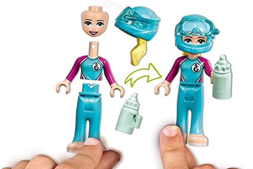 Friends La Missione di Soccorso dei Delfini, Playset con Barca e Sottomarino, Relitto e Figure dei Delfini, Serie Salvataggi Marini, 41378 - Lego - Immagine 4
