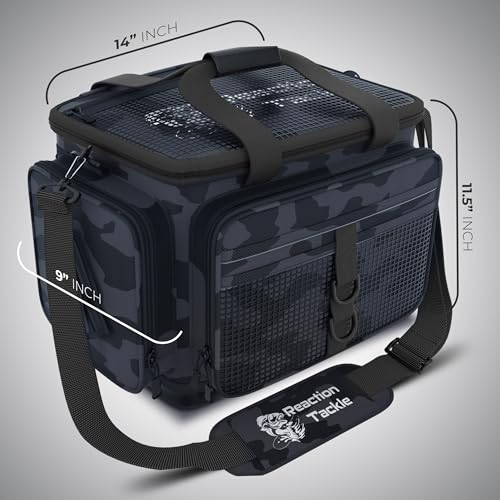 Image of Reaction Tackle Big Fishing Tackle Bag - Large Clear Pockets - Fishing Gear Storage