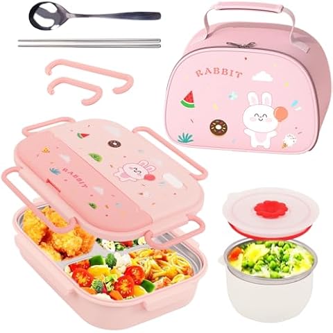 Bento Snack Lunch Box with Insulated Bag Cover