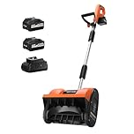 Souffleuse à neige sans fil avec 2 batteries de 4,0 Ah et chargeur, pelle à neige sans fil 20 V, déneigement alimenté par batterie de 30,5 cm avec distance de projection de 4,9 m pour patio, terrasse