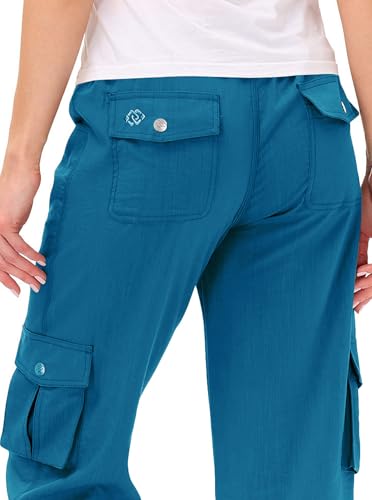 Image of MoFiz Womens Capris with Pockets Loose Fit Casual Capri Pants Dressy Lightweight Ladies Baggy Cargo Pants for Hiking