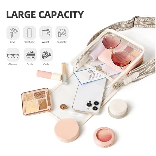 Clear Purse Bag for Women Stadium Approved, Clear Crossbody Bag for Concerts Sports Events Festivals4