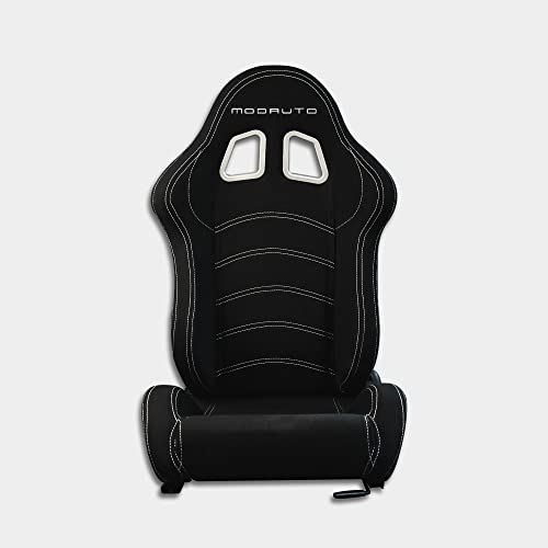 M MODAUTO Asiento Deportivo Coche, Semibaquet Ajustable de Tela, Adaptable para Coches, Ríeles incluidos,Conductor y Pasajero, para Coche y Simulador de Conducción, SimRacing, Modelo NW-180L