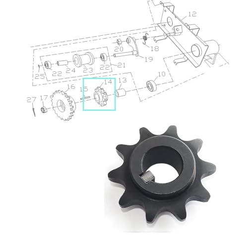 Image of #40 /41 /420 Chain Sprocket 10 Tooth Sprocket 5 /8'' Bore 3 /16 inch Keyway | Jackshaft Chain Sprocket for Coleman CT200U EX,BT200x,CT200U Trail,Mini Bike Front Chain Sprocket Mini Bike Parts
