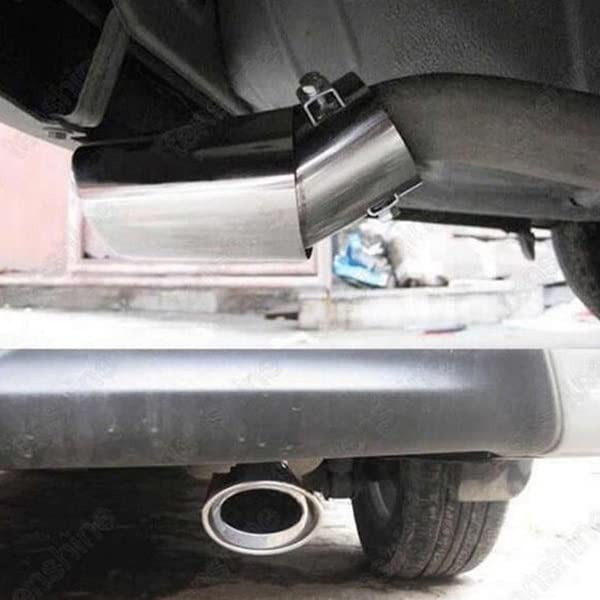 Tubo de escape redondo recto con punta de acero inoxidable cromado universal 6