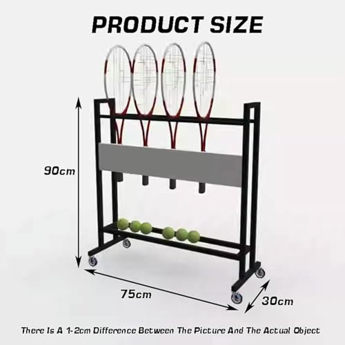Chariot de rangement raquettes de sport mobile compact