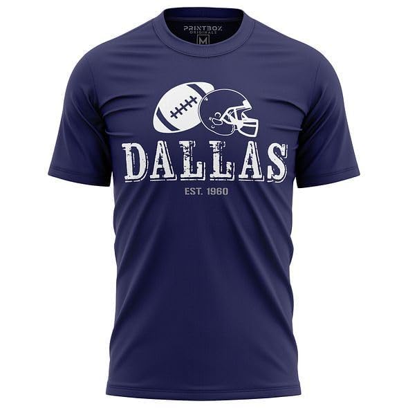 Dallas Shirt for Men, 1960 Distressed Fans Gameday Apparel, Classic Crewneck T-Shirt Navy Blue