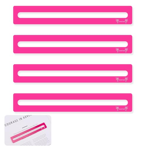 BOXOB 4uds Buscador de Líneas de Mahjong, Buena Suerte Guía Líneas Cartas Mahjong Ayuda para Leer Las Reglas Accesorios Regalos para Jugadores (Rosa Rojo)