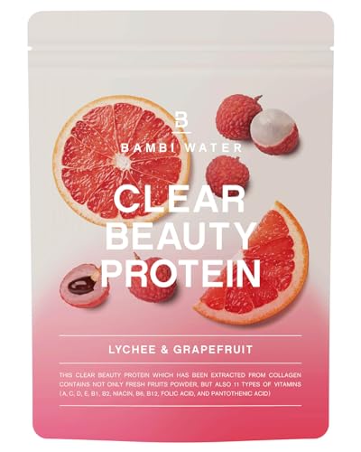 バンビウォーター プロテイン クリア【栄養機能食品11種】約14食分 人工甘味料不使用 ライチ＆グレープフルーツ シェイカー不要 グルテンフリー ダイエット 210g 無添加 国内製造のサムネイル