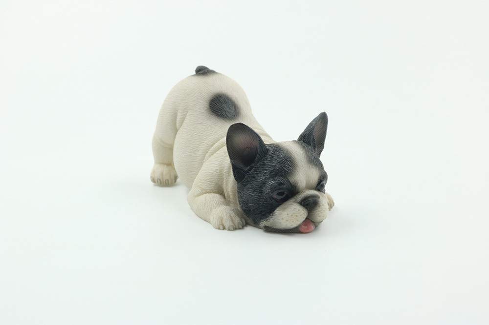 YNIYUJKL Aesthetic Room Decor Accent,Tv Table Centerpiece,Abstract Art Statue,French Bulldog Model Playful Small Drum Tion Animal Dog Cute French Bull Car Decoration White Panda