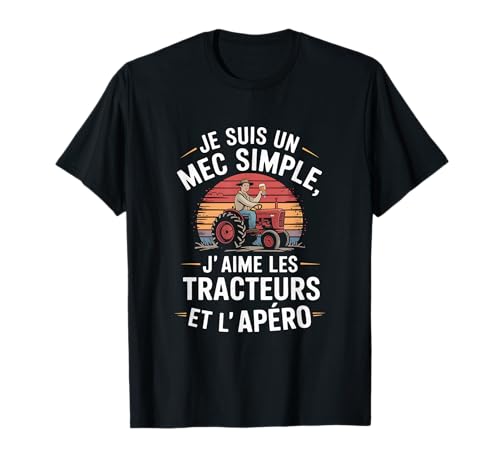 J'aime tracteur apéro tee homme agriculteur humour fan T-Shirt