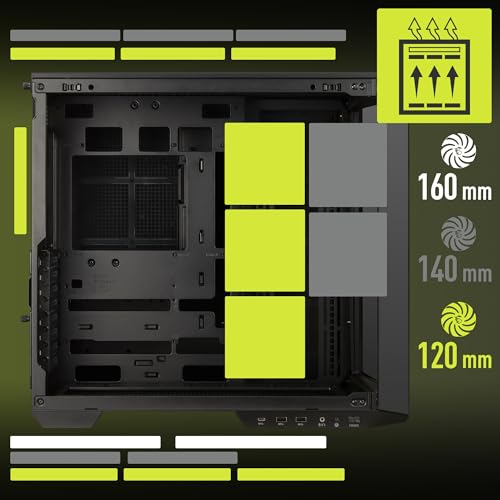 Image of msi MAG PANO 100L PZ - Premium Mid-Tower Gaming PC Case - Tempered Glass Side Panel - Liquid Cooling Support up to 360mm Radiator - Vented Front Panel
